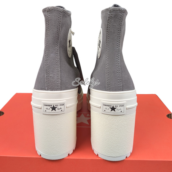 Converse Chuck 70 De Luxe Heel Platform Sharkskin Suede Sneaker Boot M10 W12 NEW - Picture 3 of 8